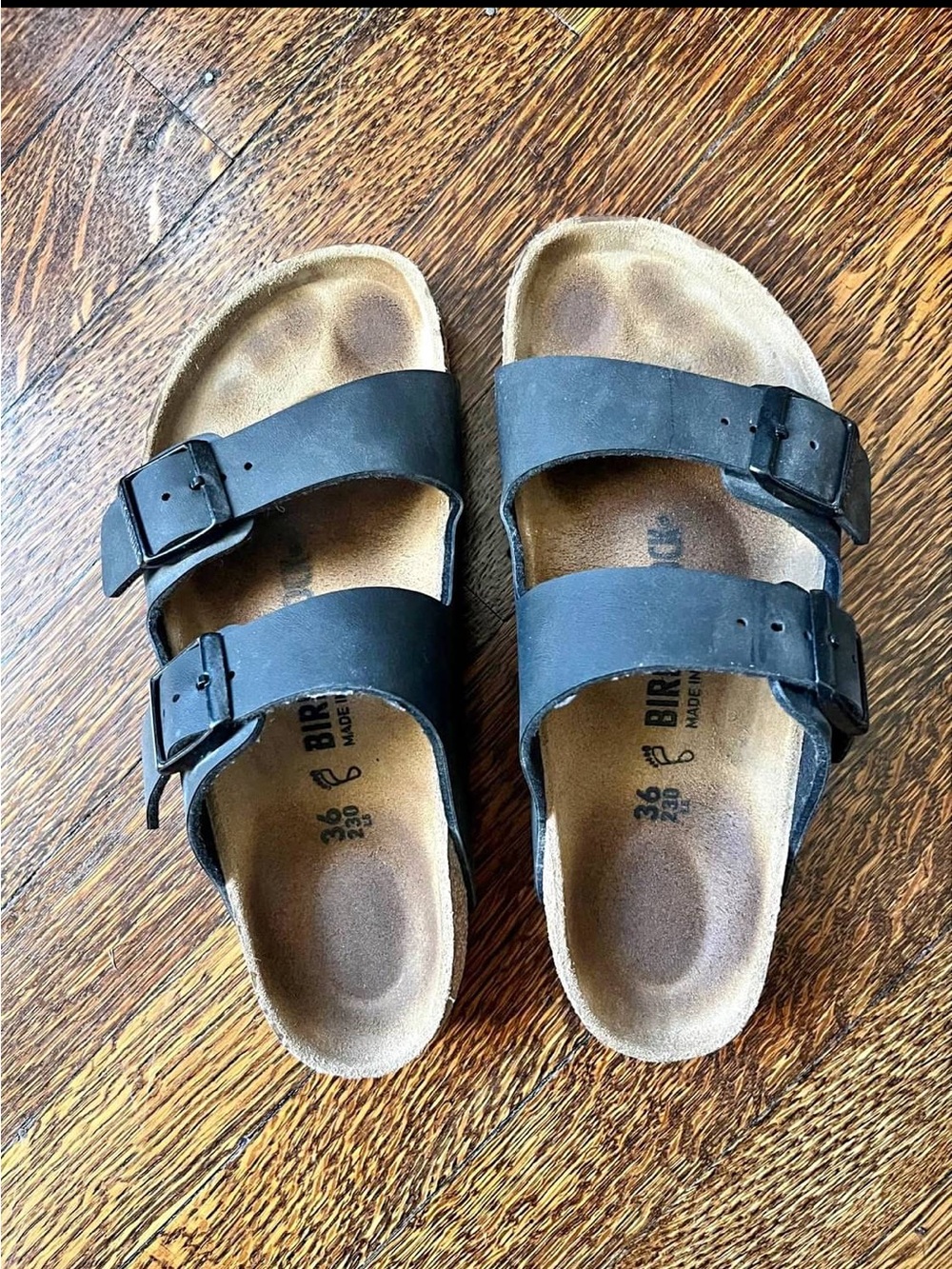 Birkenstock Arizona Black Two-Strap Sandals Size 36